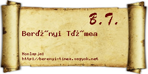 Berényi Tímea névjegykártya