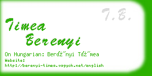 timea berenyi business card